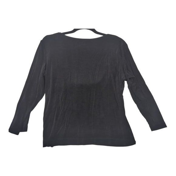 Renaissance Top Petite Large Black 3/4 Sleeve - Picture 5 of 6